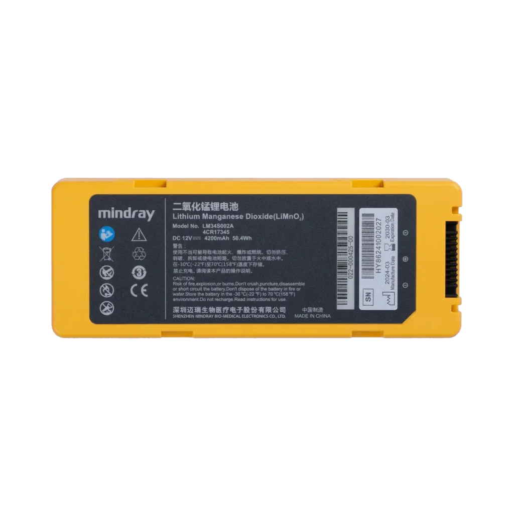 Batteri för Mindray Beneheart C1A och C2 hjärtstartare, Lithium Manganese Dioxide, 12V, 4000mAh, 50.4Wh.